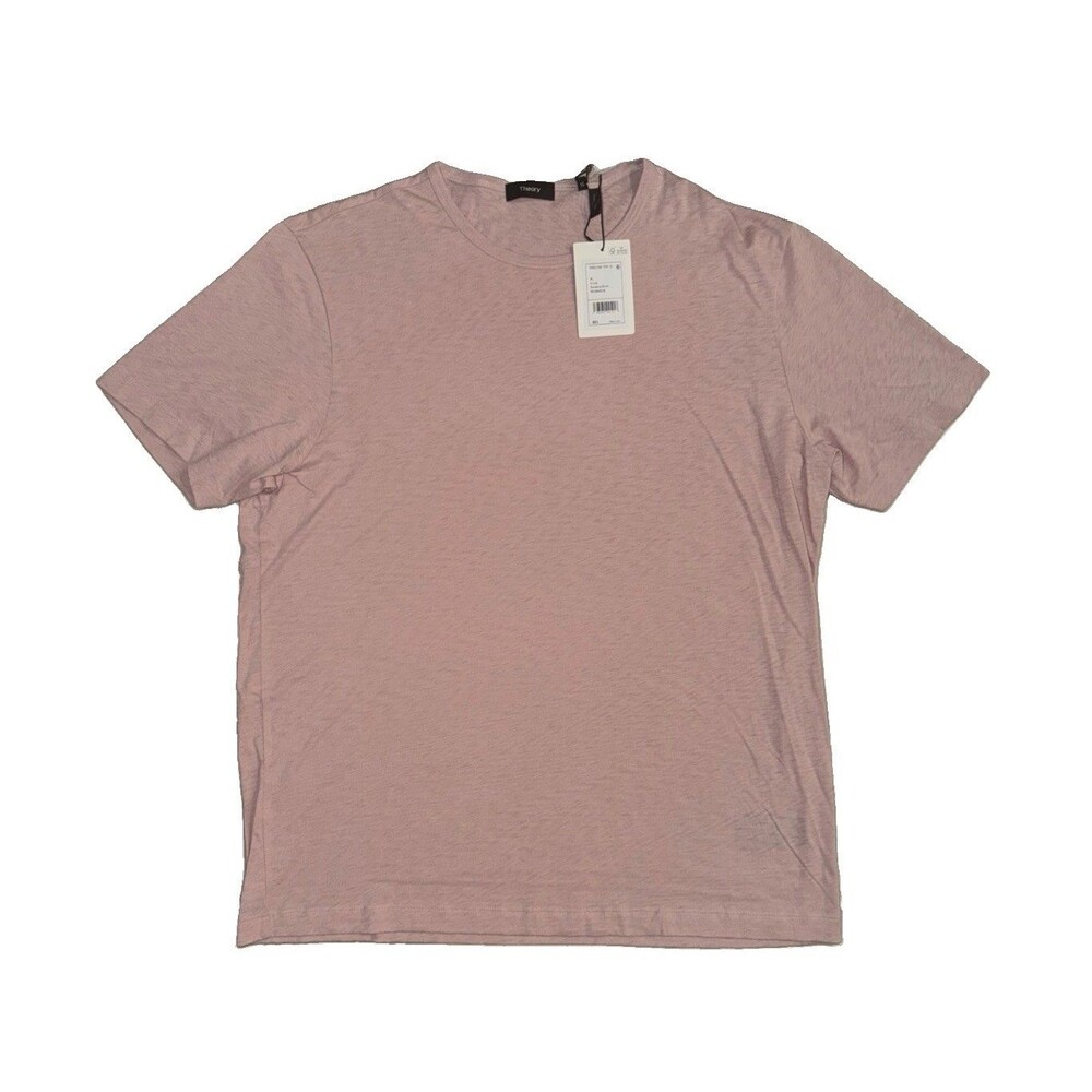 New Theory Men’s XL 100% Pima Cotton Precise T Shirt Crew Neck Viola Sorena Slub